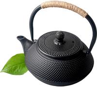 Théière japonaise en fonte avec passoire - Théière noire - Asiatique - 0,6 litre / 600ml Théière en fonte
