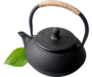 Théière japonaise en fonte avec passoire - Théière noire - Asiatique - 0,6 litre / 600ml Théière en fonte