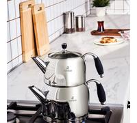 Théière Karaca Stella en acier inoxydable 18/10 Cr-Ni, avec filtre à thé, bouilloire, récipient pour infuser le thé