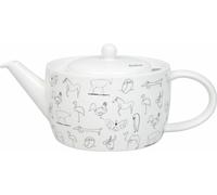 Théière Könitz avec passoire Picasso Animaux, dans un coffret cadeau, porcelaine fine, noir, 1400 ml, 11 5 263 0104