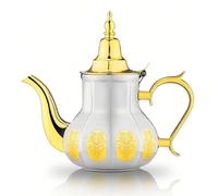 Théière marocaine en acier inoxydable de 0,7 l, style arabe traditionnel marocain