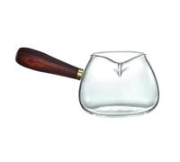 Théière Multifonction en Verre à Poignée Latérale pour Bureau | Finition Soignée, Forme Ronde Lisse, Bois et Verre, Présent pour Amis et Famille