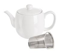 Théière porcelaine blanche MONA 700ml avec couvercle passoire infusion