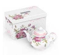 Théière pour 4 personnes, théière en céramique de 1,3 l, théière parfaite pour 4 tasses avec coffret cadeau floral vintage de 1300 ml (théière uniquement)