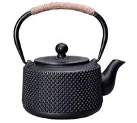 Théière Rétro en Fer 900ml Anse pour Hôtels et Réunions | Petite Taille Noire, Infuseur pour Feuilles Entières, Légère, Facile à Nettoyer, Rangement Simple