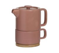 Théière - SECRET DE GOURMET - Solitaire Nature Terra - Céramique - Tasse amovible - Terracota