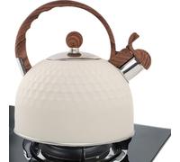 Théière sifflante en acier inoxydable de 2,5 L pour cuisinière, cour, porche, jardin, pelouse, fête, maison, dortoir, appartement, pique-nique, camping