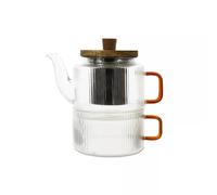 Théière solitaire KARL en verre borosilicate avec infuseur inox OGO 0.4L