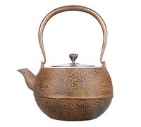 Théière Théière En Fonte De 42 Oz/1.25L Théières Fer Faites À La Main Pot Cuivre Bouilloire Non Revêtue Épaule Plate Cuisson Pour Le Thé