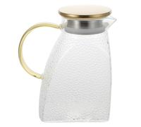 Théière Transparente en Verre 1,8 L, Pichet Résistant Chaud et Froid | Acier Inoxydable, Bec Anti-débordement, Matériau Épaissi, Usage Domestique, Service Clair et Net Couleur Aléatoire