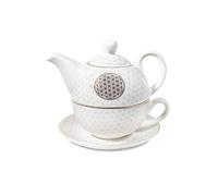 Théière verte solo en porcelaine Fleur de Vie