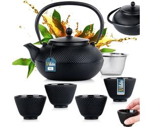 Théière Vilde Bouilloire avec passoire à thé et bols à thé en fonte émaillée CAST LINE 1 L 60 ml 6 pcs.