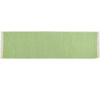 Theko | Dhurry Tapis en 100% Coton tissé à Plat Happy Cotton | tissé à la Main | Couleur : Vert | 70 x 250 cm