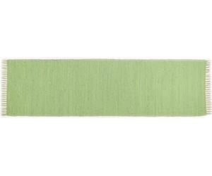 Theko | Dhurry Tapis en 100% Coton tissé à Plat Happy Cotton | tissé à la Main | Couleur : Vert | 70 x 250 cm