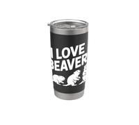 Thème animal amusant « I Love Beavers » Gobelet isotherme en acier inoxydable double paroi