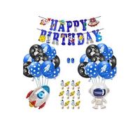 Thème Astronaute Décoration de Fête Anniversaire VORMOR pour Enfants Bannière Ballon Latex - 37PCS