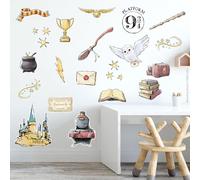 Themed - Autocollant Mural Officiel Harry Potter | Ensemble d'Icônes Aquarelle Wizarding World Art (90 x 45 cm)