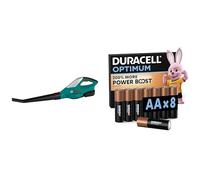 Theo Klein Bosch Souffleur Feuilles, 3+ Ans, & Duracell Optimum AA 8 pcs, Power Boost