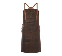 Theodore Tablier Premium en cuir pleine fleur avec dos croisé pour hommes et femmes - 82,5 cm × 62 cm. Tablier robuste pour barbecue, cuisine et travail du bois avec deux grandes poches à outils.