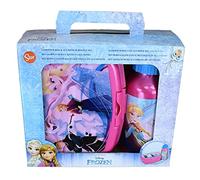 Theonoi Ensemble petit-déjeuner 2 pièces pour enfant - Au choix : Reine des Neiges - Minnie - 1 boîte à sandwich et 1 bouteille en aluminium - Pour fille (La Reine des Neiges)