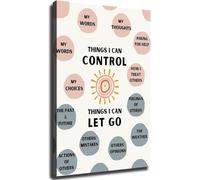 Therapy Office Decor Poster Control vs Letting Go Mindfulness Chart for Self Care(Unframed,12x18inch(30x45cm))