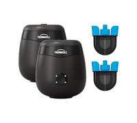 THERMACELL 2 Boucliers Anti Moustiques et Moustiques Tigres + 2 Recharges Liquides pour 80h de Protection - Extérieur, Jardin, Terrasse - Sans Fil - Rechargeable - Zone de Protection 29m²-Inodore-Noir