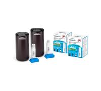 THERMACELL 2 Diffuseurs Anti Moustiques Moustiques Tigres - 20m² - Noir | 2 Recharges - Inodore - Durée 120h - 10 Cartouches Gaz + 30 Plaquettes - THPATIONOIRECHX2