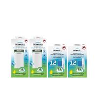 THERMACELL 2 Diffuseurs Répulsifs Anti Moustiques - 15m² - 48h - Blanc | Sans Fil Nomade - Extérieur - Effet Rapide, Inodore - 4 Cartouches + 12 Plaquettes - THNATBLANREC12X2