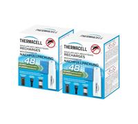 THERMACELL 2 Recharges Anti Moustiques et Moustiques Tigres - Protection Efficace 20m²- Compatible avec Diffuseurs, Nomades et Lanternes - Durée 48h - 8 Cartouches Gaz + 24 plaquettes