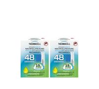 THERMACELL 2 Recharges Répulsives Anti Moustiques - 15m² - 96h | Compatible Diffuseurs, Nomades et Lanternes - 8 Cartouches Gaz + 24 Plaquettes - THNATRECHARG48X2