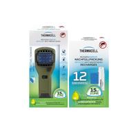 THERMACELL Diffuseur Anti Moustiques Portable Nomade - 15m² - 24h - Vert | Répulsif - Effet Rapide, Inodore - 2 Cartouches Gaz + 6 Plaquettes - THNATNOMVERECH12