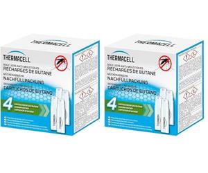 Thermacell - Lot de 8 Cartouches de Gaz Butane pour Bouclier Diffuseur et Lanterne Anti-Moustiques - Effet Rapide, Inodore
