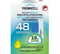 THERMACELL Recharge Répulsive Anti Moustiques - Protection Efficace 15m²- Compatible avec Diffuseurs, Nomades et Lanternes - Durée 48h - 4 Cartouche Gaz + 12 plaquettes