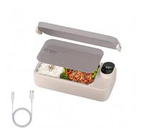 Thermique électrique pour homme, chauffe-repas rechargeable, porte-déjeuner sans fil avec récipient en acier inoxydable | Pour , adultes, travail, voyages, école