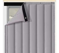 Thermique Isolation Phonique Rideau De Porte, Épaissir PU Panneaux Imperméable De Partition De Climatiseur Pour Chambre à Coucher Et Salon - Gris Argent 90x200cm (35x79inch)