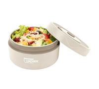 Thermo Alimentaire 420ml Récipient à Soupe Double Couche en Acier Inoxydable 304, Portable, Forme Ronde, Pot de Nourriture Isolé, Boîte à Bento à Large Ouverture (Passe au micro-ondes-Beige)