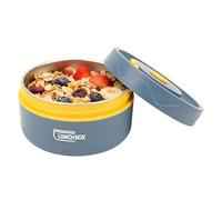 Thermo Alimentaire 420ml Récipient à Soupe Double Couche en Acier Inoxydable 304, Portable, Forme Ronde, Pot de Nourriture Isolé, Boîte à Bento à Large Ouverture (Passable au micro-ondes-Bleu de mer)