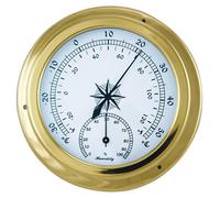 Thermo-Hygrometer aus Messing, Ø 14,5/10 cm, Retro-Stil