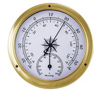 Thermo-Hygrometer aus Messing, 11,5 x 9 x 3,4 cm, Retro-Stil