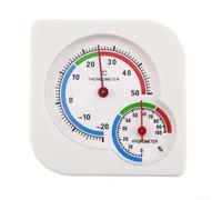 Thermo-hygromètre analogique intérieur extérieur jardin température humidité mètre avec support et boucle de suspension pour maison bureau serre surveillance blanc