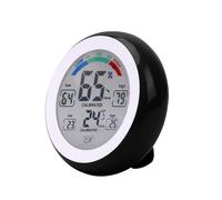 Thermo-hygromètre d'intérieur numérique électronique avec écran LCD - Moniteur d'air avec enregistrements min/max - Pour la maison, la chambre de bébé, la chambre à coucher, le bureau, noir