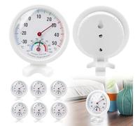 Thermo-Hygromètre Facilement Lisible Mini: WIYETY 4 Pièces Thermomètre Hygromètre Intérieur Analogique Rond, Thermomètre de Chambre Facilement Lisible, Détecteur d'Humidité pour Garage Bureau (Type 5)