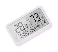 Thermo-hygromètre numérique avec température et humidité, B | Lectures de température et d ' humidité sur écran LCD, informations sur l ' heure et la date, placement sur table ou