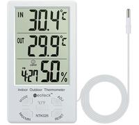 Thermo-hygromètre numérique LCD pour intérieur et extérieur, mesure de la température et de l'humidité. Capteur filaire de 1,5 m,