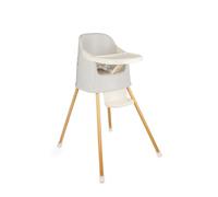THERMOBABY - Chaise Haute Bébé 2 en 1 Youpla - Évolutive En Rehausseur Chaise Enfant - Tablette Amovible - Harnais 3 Points - Dès 6 Mois, Jusqu'à 3 Ans ou 15kg - Fabriqué En France - Gris velours