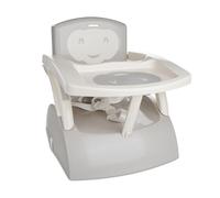 THERMOBABY - Rehausseur de Chaise Évolutif 2en1 - Rehausseur enfant avec Tablette Amovible - Fauteuil Enfant - Pliable - Harnais 3 Points - Dès 6 Mois jusqu'à 15kg - Fabriqué en France - Gris Velours