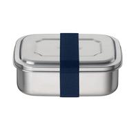 THERMOcafé by THERMOS TC SANDWICH BOX - Boîte à sandwich - En acier inoxydable - Avec bande textile - Pour l'université, l'école et le bureau - Passe au lave-vaisselle et sans BPA - Bleu saphir