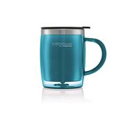 ThermoCafe Plastique et Acier Inoxydable Desk/Mug de Voyage, 450 ML, Plastique, Bleu Lagon, 13x9x12 cm