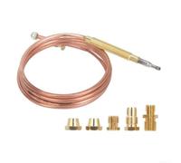 Thermocouple pour cuivre et Laiton 1500mm Résistant Chaleur Thermocouple | 5 écrous adaptateurs, installation pour facile, compatible push-in et clip-on, résistance 700°C