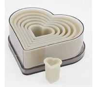 Thermohauser 8300031465 Set de Découpoirs en Nylon Lisse Coeur Blanc Translucide 2,5-11,2 cm, 7 pièces